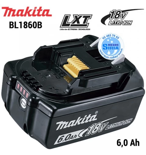 Paquete de 2 baterías de repuesto potentes y confiables de 6.0 Ah para  batería Makita de 18 V, compatible con batería Makita de 18 voltios BL1860