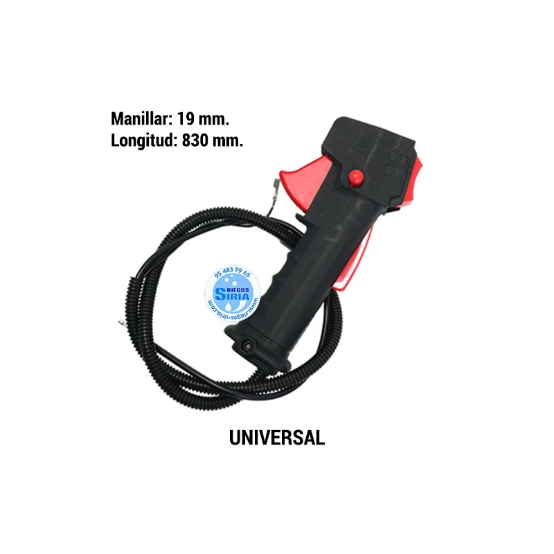 Mando Acelerador Universal Manillar 19mm. Longitud 830mm. 130266