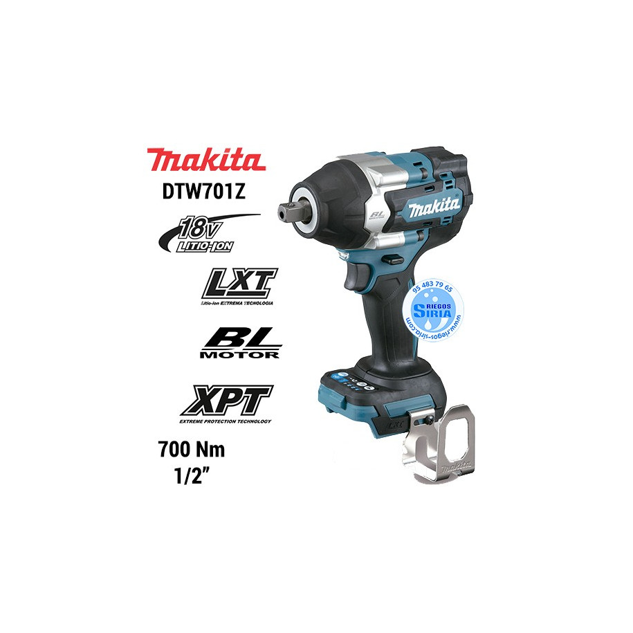 Llave de Impacto Makita 18V LXT BL 700 Nm 1/2" DTW701Z DTW701Z