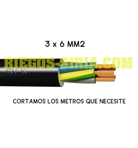 Cable eléctrico RV-K 3 x 6 mm2 (Precio por metro)