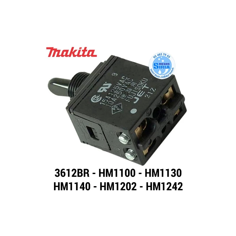 Interruptor Makita 3612BR HM1100 HM1130 HM1140C HM1202 HM1242C 651481-7