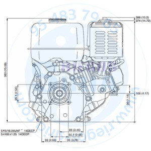 Motor Gasolina Yamaha MX-200 192 C.C. Cilíndrico 19,05mm. MX200A2E