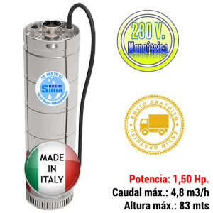 Bomba de Agua Sumergible 4,8m3/h 1,50CV 5HDE315S 5HDE315S