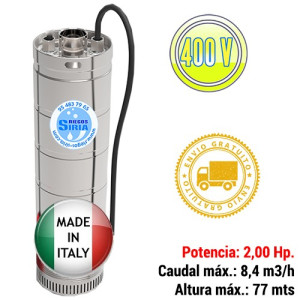 Bomba de Agua Sumergible 8,4m3/h 2,00CV 5HDE520T 400V 5HDE520T