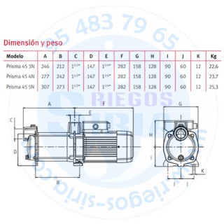 Electrobomba Centrifuga Espa Prisma 45 5 N 230/400V 132086