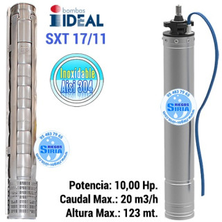 Cuerpo Bomba 6" Ideal SXT 17/11 Con Motor Sumergible 6" 10CV SXT1711