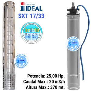 Cuerpo Bomba 6" Ideal SXT 17/33 Con Motor Sumergible 6" 25CV SXT1733