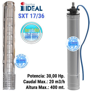 Cuerpo Bomba 6" Ideal SXT 17/36 Con Motor Sumergible 6" 30CV SXT1736