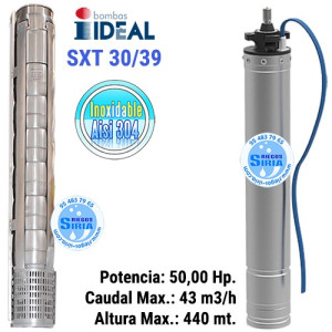 Cuerpo Bomba 6" Ideal SXT 30/39 Con Motor Sumergible 6" 50CV SXT3039