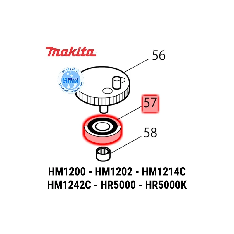 Rodamiento 6304 LLU Makita HM1200 HM1202 HM1214C HM1242C HR5000 HR5000K 211327-5