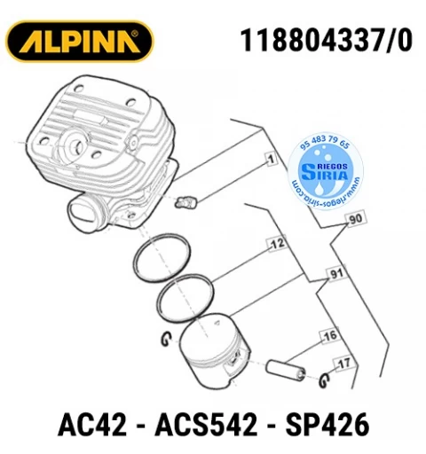 Cilindro Completo Alpina AC42 ACS542 SP426 160074