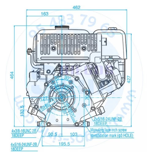 Motor Gasolina Yamaha MX-400 402 c.c. Cilíndrico 25,4mm. Arranque Eléctrico MX400A3E