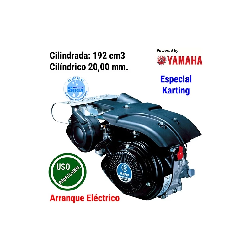Motor Gasolina Yamaha Karting MZ-200 192 c.c. Cilíndrico 20mm. Arranque Eléctrico MZ200B4AU