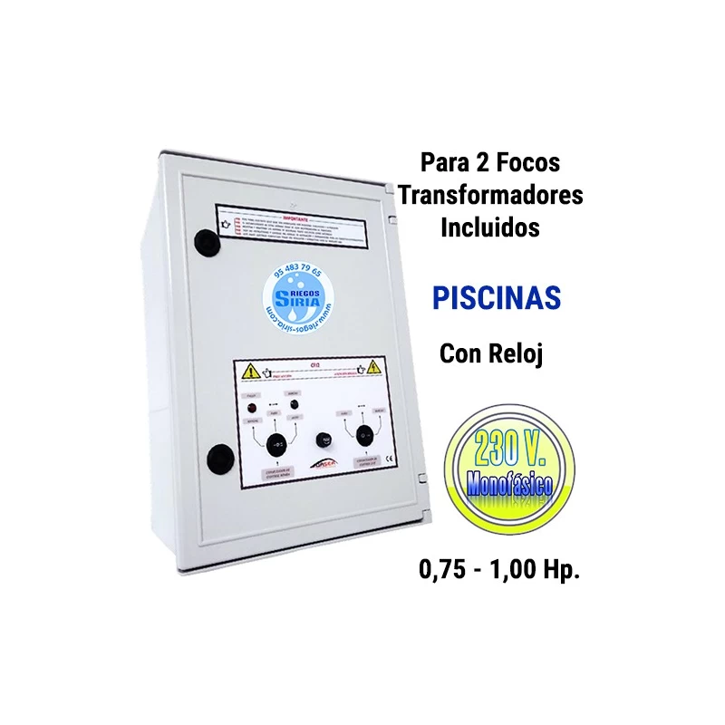Cuadro Eléctrico Bomba Piscina 0,75-1,00CV 230V + 2 Focos CFI2-202
