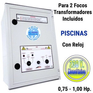 Cuadro Eléctrico Bomba Piscina 0,75-1,00CV 230V + 2 Focos CFI2-202