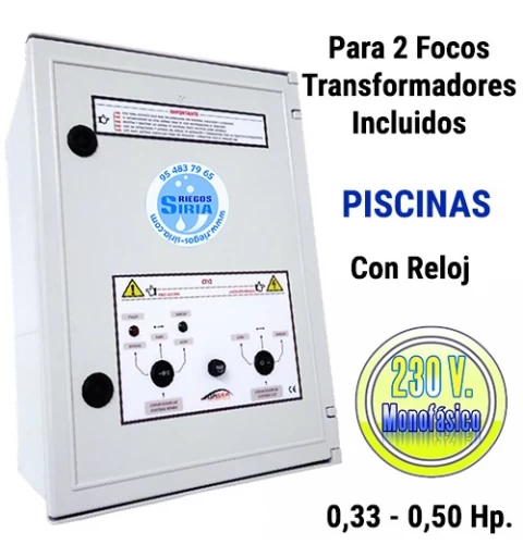 Cuadro Eléctrico Bomba Piscina 0,33-0,50CV 230V + 2 Focos CFI2-201