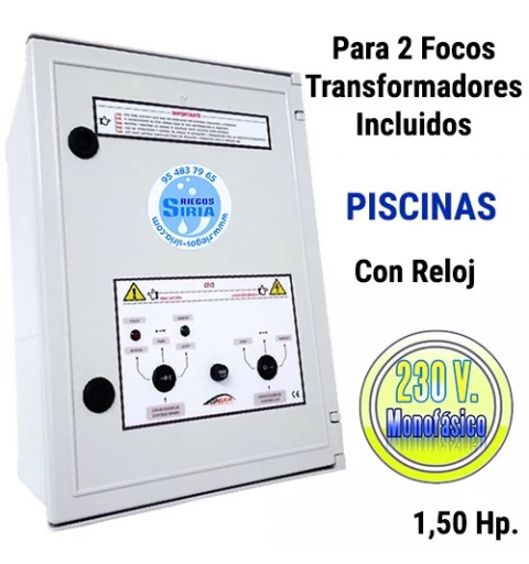 Cuadro Eléctrico Bomba Piscina 1,50CV 230V + 2 Focos CFI2-203