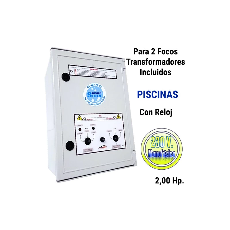 Cuadro Eléctrico Bomba Piscina 2CV 230V + 2 Focos CFI2-204
