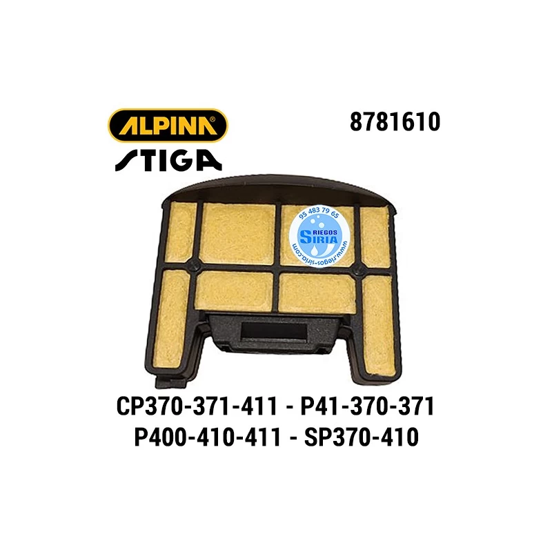 Filtro de Aire Alpina Stiga CP370 CP371 CP411 P41 P370 P371 P400 P410 P411 SP370 SP410 160013