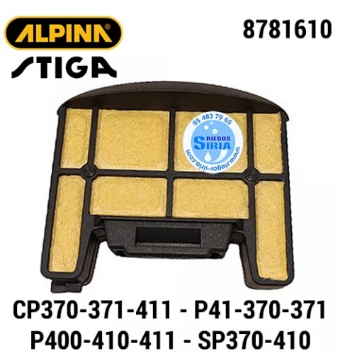 Filtro de Aire Alpina Stiga CP370 CP371 CP411 P41 P370 P371 P400 P410 P411 SP370 SP410 160013