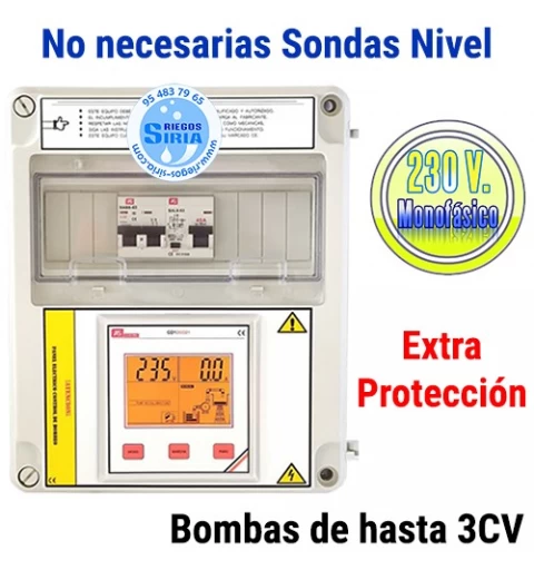 Cuadro Eléctrico Digital Bombas hasta 3CV 230V con Diferencial Extra Protección CD1DG21B