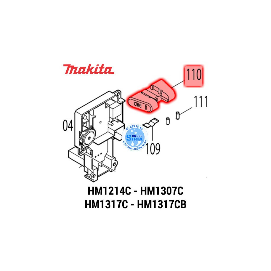 Palanca Bloqueo Original HM1214C HM1307C HM1317C HM1317CB 451112-6