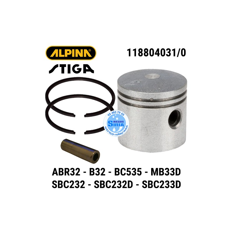 Pistón Completo Alpina Stiga ABR32 B32 BC535 MB33D SBC232 SBC233 160143