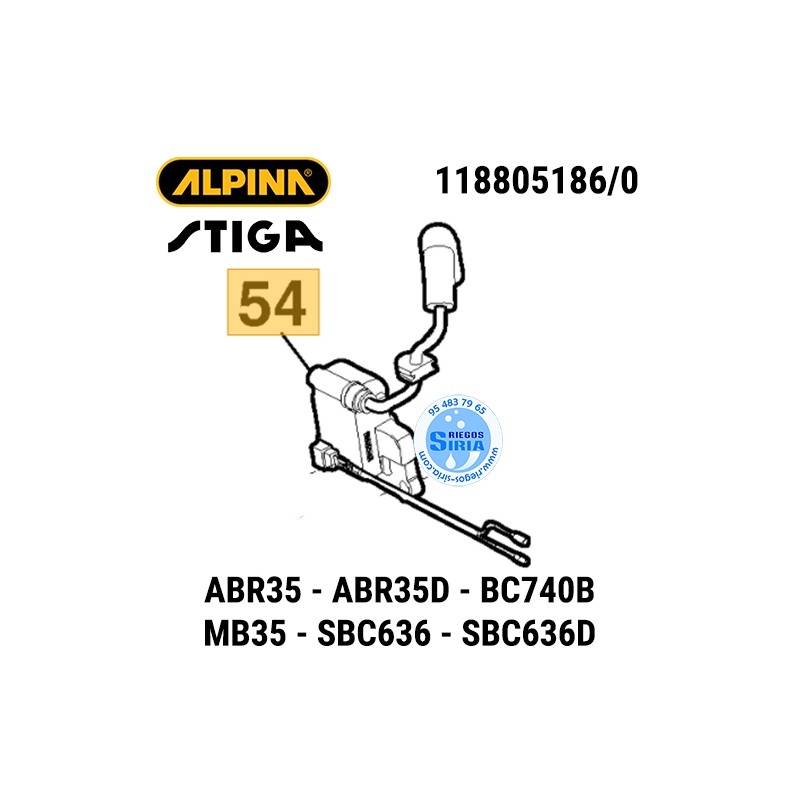 Bobina de Encendido Alpina Stiga ABR35 BC740B MB35 SBC636 160147