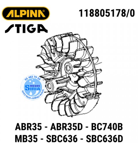 Volante Magnético Alpina Stiga ABR35 BC740B MB35 SBC636 160148