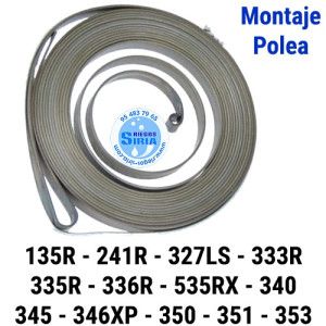 Muelle Arranque compatible 135R 241R 327LS 333R 335R 336R 535RX 340 345 346XP 350 351 353 030343