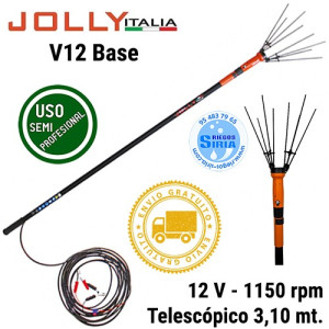 Vareador Eléctrico a Batería 12V Jolly V12 Telescópico 3,1mts V12BASE