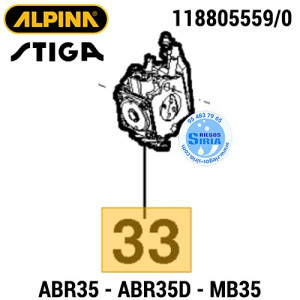 Carburador Alpina Mountfield ABR35 ABR35D MB35 MB35D 160149