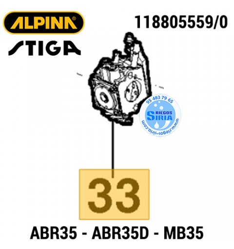 Carburador Alpina Mountfield ABR35 ABR35D MB35 MB35D 160149