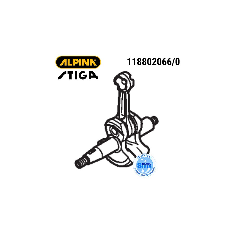 Cigüeñal Alpina Stiga ABR26J AMT26 ATR26J B26J BC330 BG26CBTH MT26 MT330 SB250D SBC226J SBC227 SGT226J SMT226 ST250J T26J TB2...