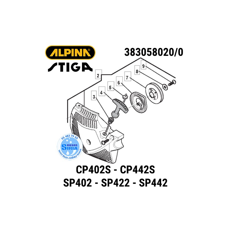 Arrancador Completo Alpina Stiga CP402S CP442S SP402 SP422 SP442 160156