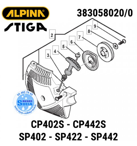 Arrancador Completo Alpina Stiga CP402S CP442S SP402 SP422 SP442 160156