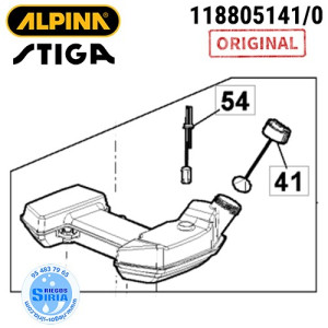 Depósito Alpina Stiga ABR45 ABR55 BC750 BC760 MB45 MB55D MS2700 MS3300 OM200MS OM230MS SBC646 SBC656 160165