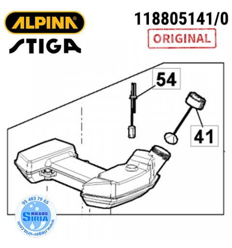 Depósito Alpina Stiga ABR45 ABR55 BC750 BC760 MB45 MB55D MS2700 MS3300 OM200MS OM230MS SBC646 SBC656 160165