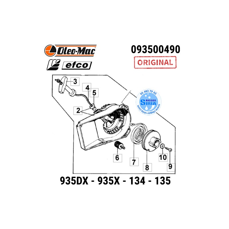 Arrancador Original Oleo Mac 935DX 935X Efco 134 135 090271