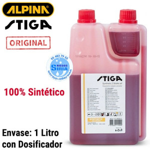 Aceite 2 Tiempos 100 % Sintético Stiga 1 Litro con Dosificador