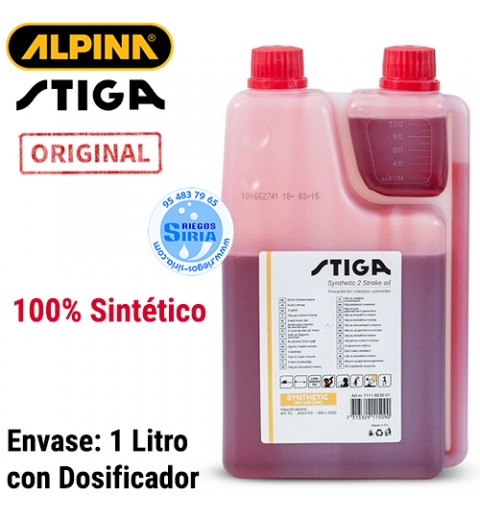 Aceite 2 Tiempos 100 % Sintético Stiga 1 Litro con Dosificador 120512
