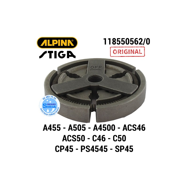 Embrague Alpina Stiga A455 A505 A4500 ACS46 ACS50 C46 C50 CP45 PS4545 SP45 160169