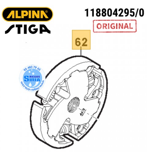 Embrague Alpina Stiga AC38 AC42 AC46 AC52 ACS538 ACS542 ACS546 ACS552 SP386 SP426 SP466 SP526 160075