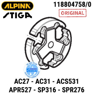 Embrague Alpina Stiga AC27T AC27TC AC31 AC31C ACS531 ACS531C APR527 APR527C BG3735 SP316 SP316C SPR276 SPR276C 160170