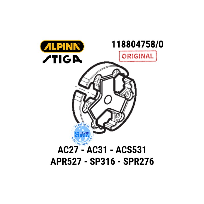 Embrague Alpina Stiga AC27T AC27TC AC31 AC31C ACS531 ACS531C APR527 APR527C BG3735 SP316 SP316C SPR276 SPR276C 160170