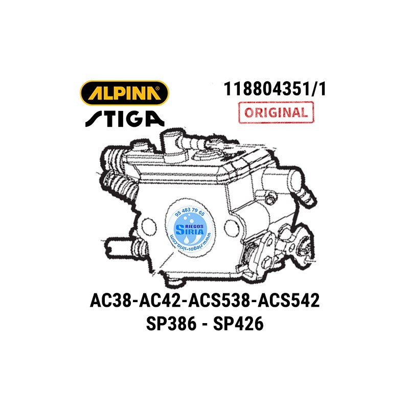 Carburador Original AC38 AC42 ACS538 ACS542 SP386 SP426 160191