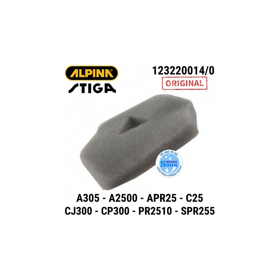 Filtro de Aire Original A305 A305C A2500 APR25 C25 CJ300 CP300 PR2510 SPR255 160154