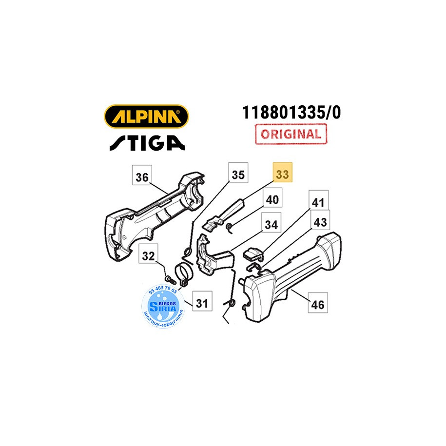 Palanca de Seguridad Original B28 B33 B44 BJ326 BJ336 BJ346 BJC336 BJC346 T28 SB28 SB33 SB44 SBK27 SBK35 SBK45 SBK53 ST28 160199