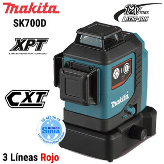 NIVEL LASER MAKITA 12V TRIPODE + ADAPTADOR PILA ADP09 3 LINEAS SK700D -  ferremart