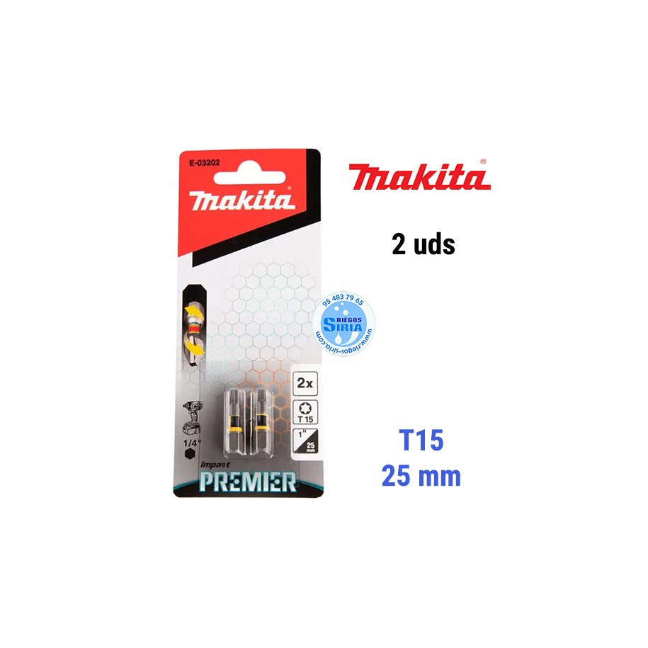 Punta Torsión Premier Makita T15 25mm (2pc) E-03202